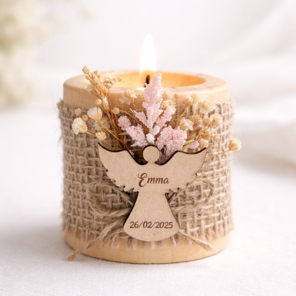 Vela para recuerdo de bautizo