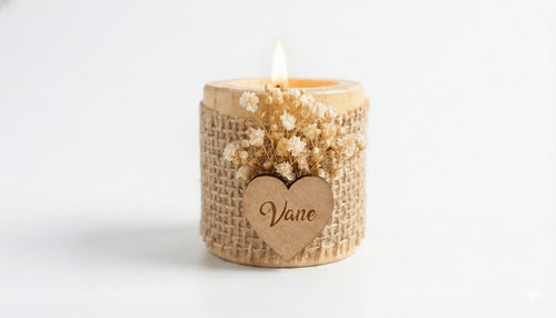 Portavelas con corazon